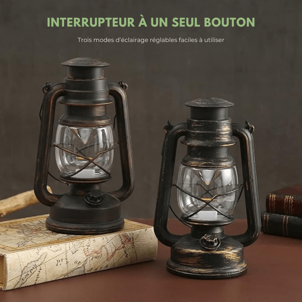 Vintage LED Camping Lantern – USB Rechargeable & Dimmable – Retro Style for Outdoor & Indoor Use