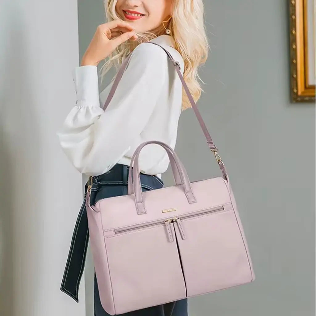 Pink 15.6-Inch Laptop Bag for Women – Stylish Protection for Work & Study