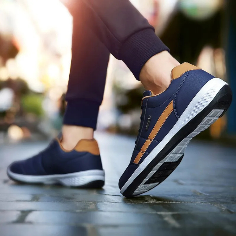 Renzo Men's Leather Orthopedic Sneakers – Premium Comfort & Support