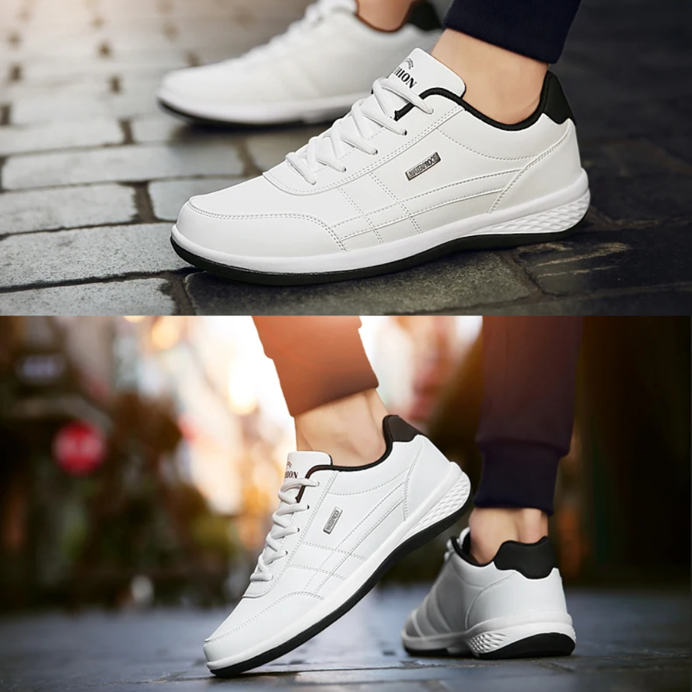 Renzo Men's Leather Orthopedic Sneakers – Premium Comfort & Support