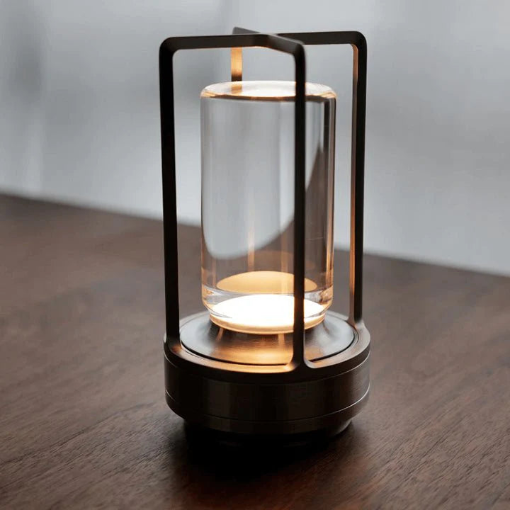 Vintage LED Table Lamp – Rechargeable, Dimmable Retro Design with Warm White Light