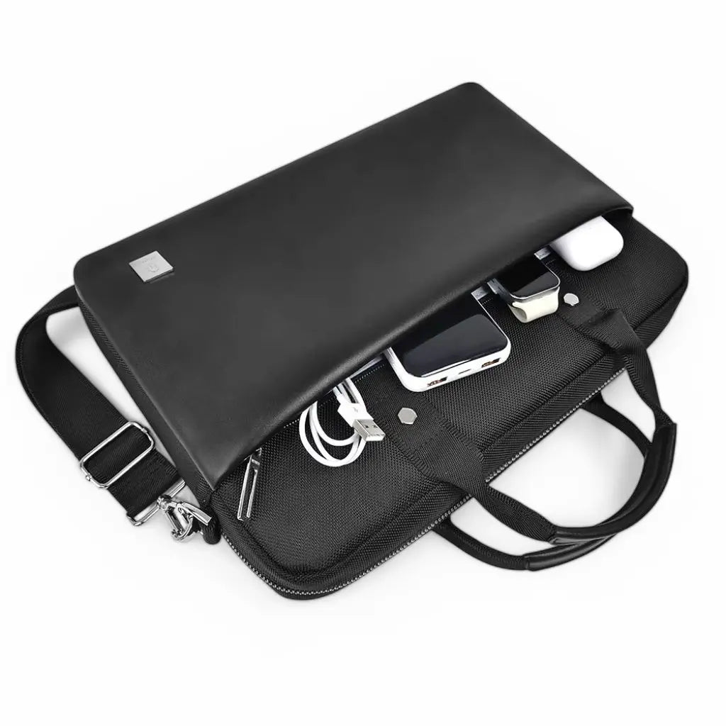 Genuine Leather Laptop Bag for Women – Black, 13-14 Inch, Water-Resistant, Stylish & Functional