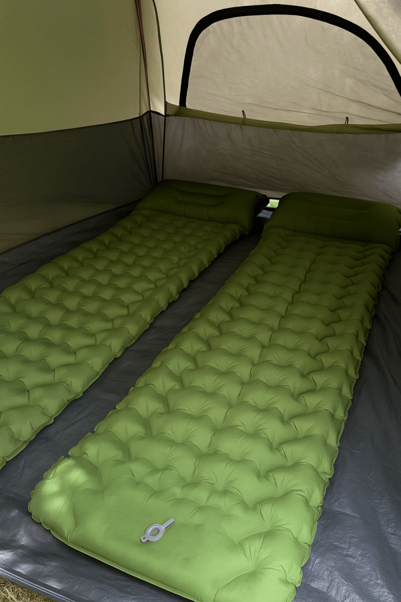 Inflatable Air Mattress with Integrated Pillow – Lightweight & Compact for Camping, Travel & Festivals