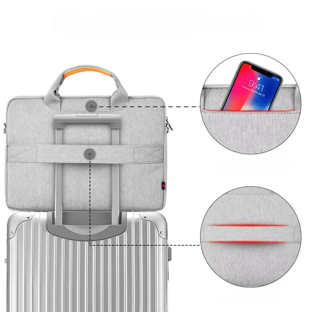 Stylish Grey 16-Inch Laptop Bag for Women – Water-Resistant, Lightweight & Multi-Compartment Work Tote