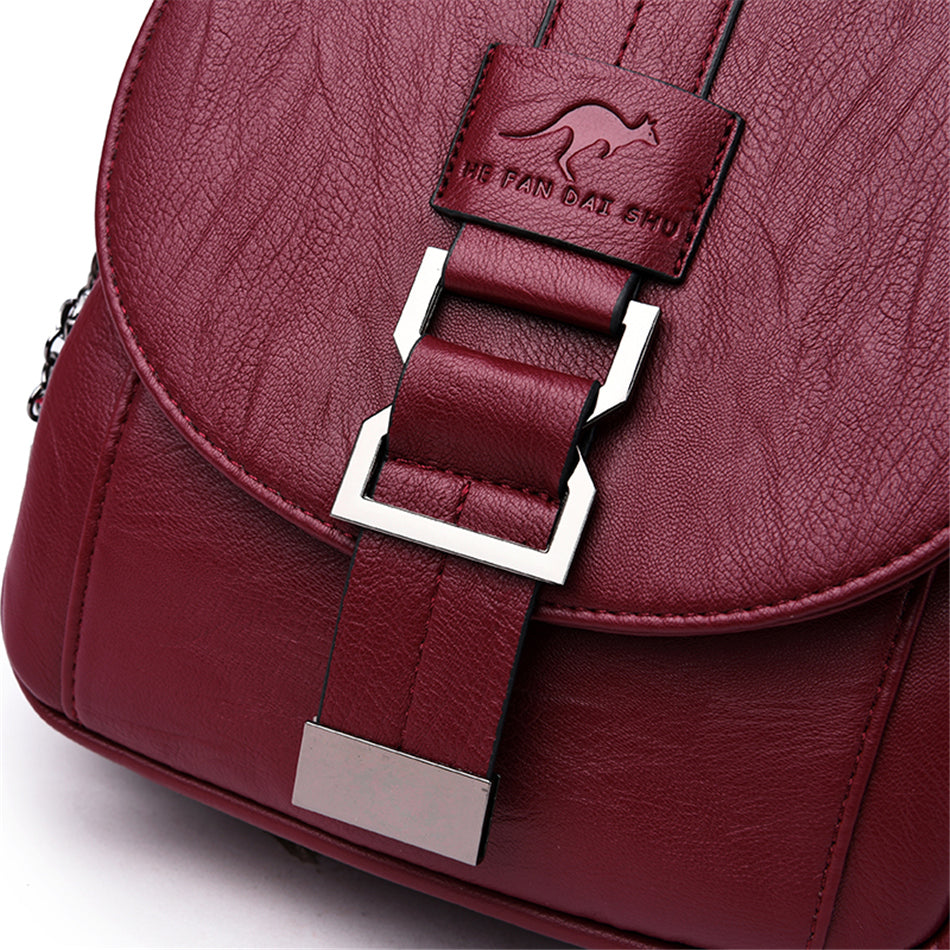 Multi-Way Women’s Backpack & Handbag – Stylish Leather Shoulder Bag for Daily Use