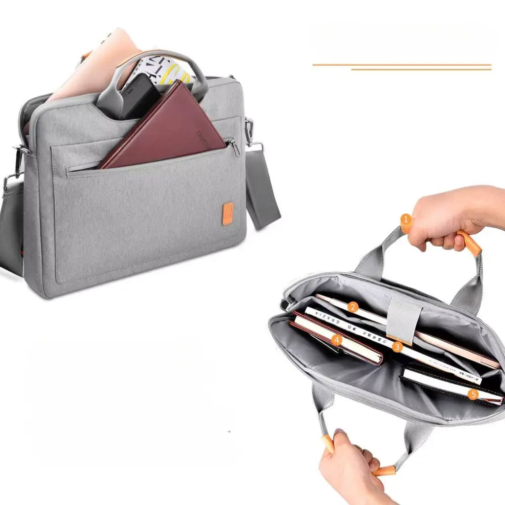 Stylish Grey 16-Inch Laptop Bag for Women – Water-Resistant, Lightweight & Multi-Compartment Work Tote