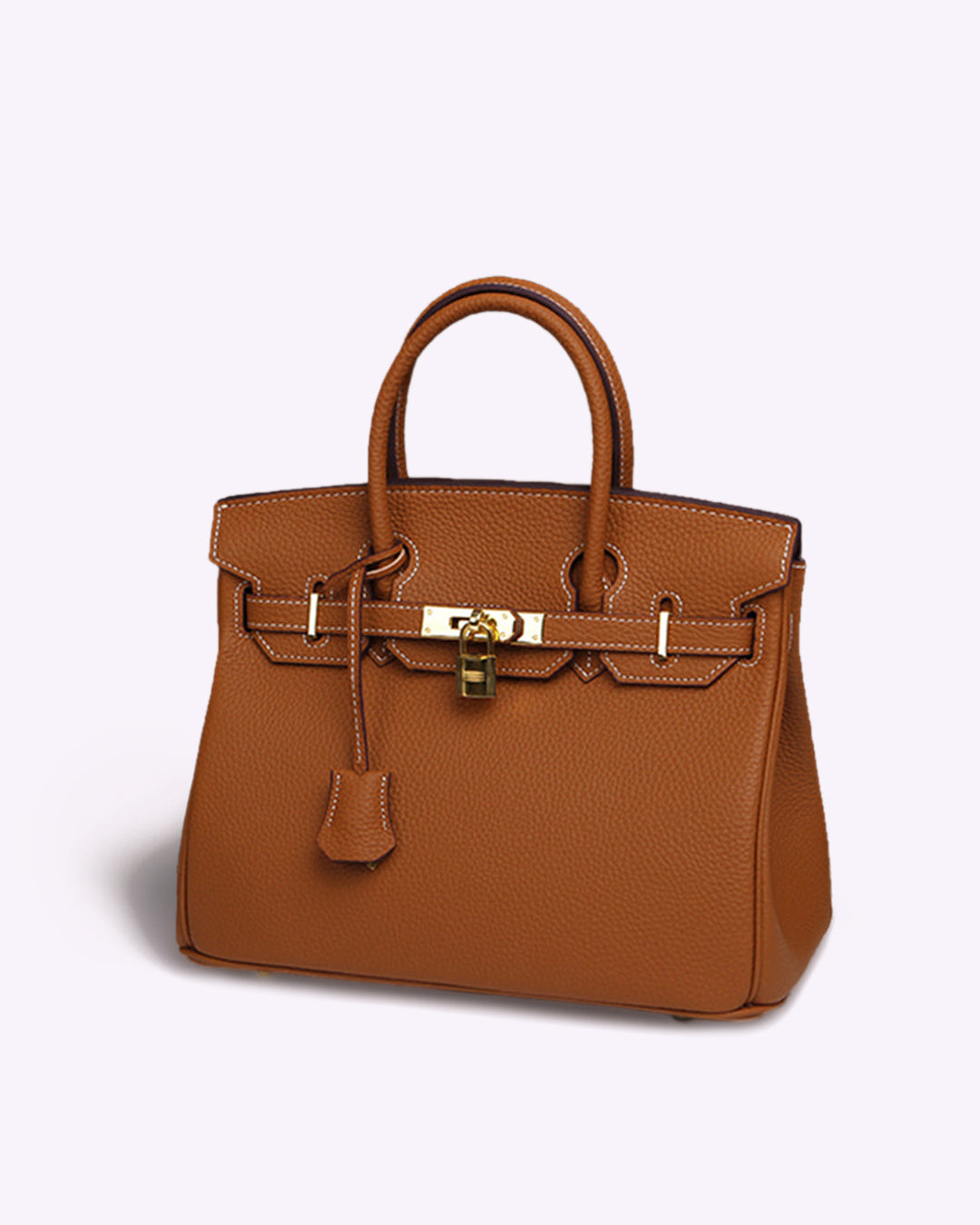 Luxury Women's Leather Shoulder Bag with Lock – Structured PU Tote for Work & Daily Use