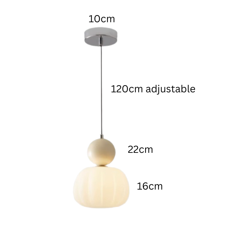 Art Deco Pendant Light – Cream G9 Hanging Lamp with Adjustable Cable