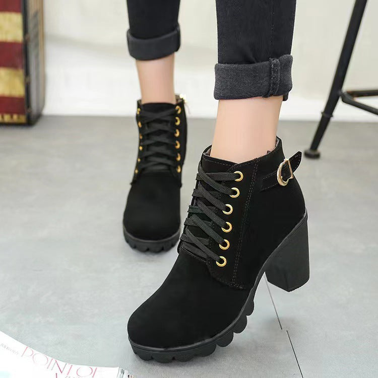 Women's Block Heel Ankle Boots – Elegant & Comfortable Fall/Winter Footwear