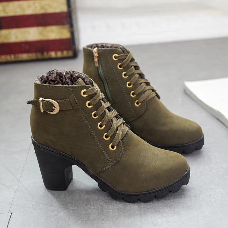 Women's Block Heel Ankle Boots – Elegant & Comfortable Fall/Winter Footwear