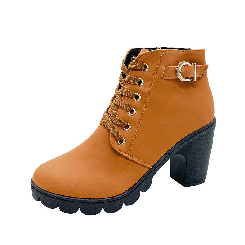 Women's Block Heel Ankle Boots – Elegant & Comfortable Fall/Winter Footwear