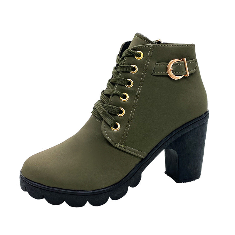 Women's Block Heel Ankle Boots – Elegant & Comfortable Fall/Winter Footwear