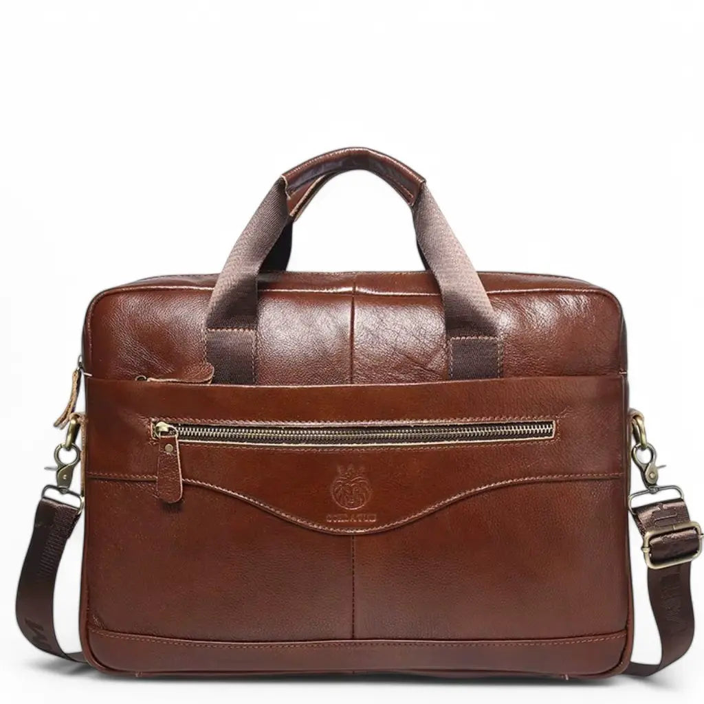 Brown Leather Laptop Bag – Stylish & Functional Business Briefcase