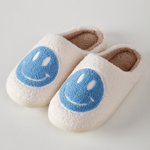 Smiley Face Slippers – Cozy, Non-Slip Plush House Shoes for Women & Men