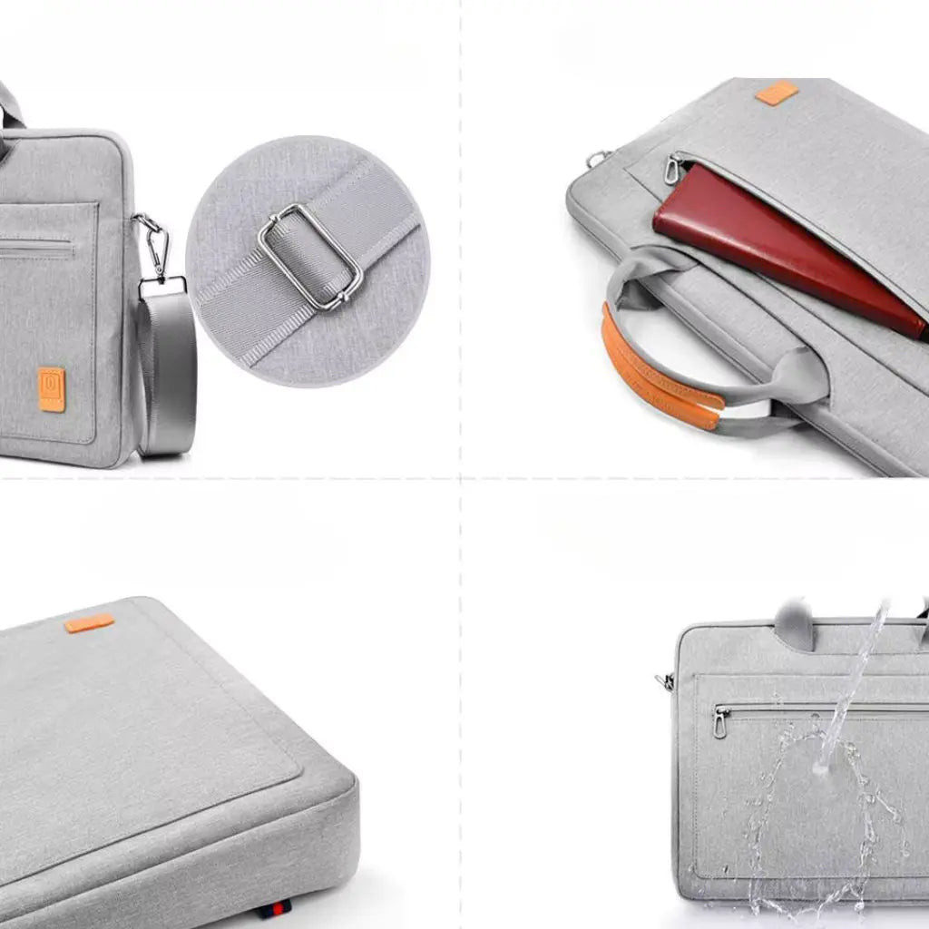 Stylish Grey 16-Inch Laptop Bag for Women – Water-Resistant, Lightweight & Multi-Compartment Work Tote