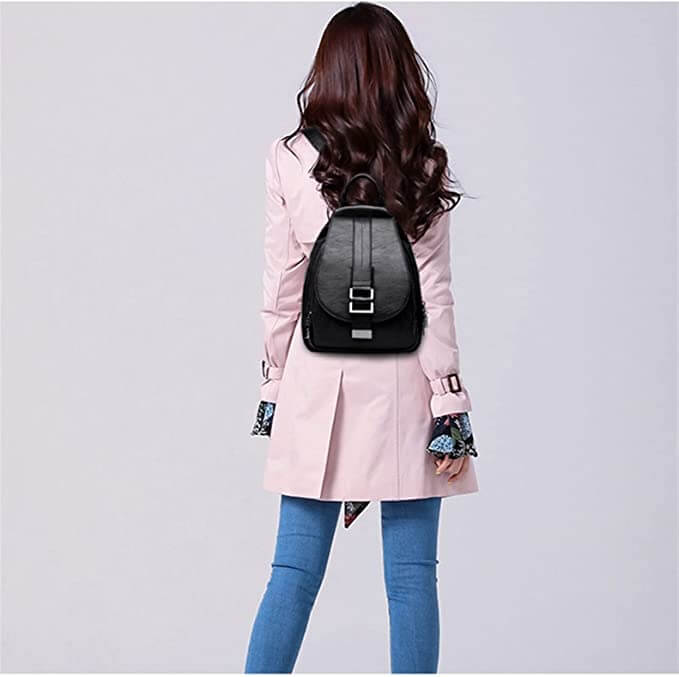 Waterproof Vegan Leather Anti-Theft Backpack for Women – Convertible Rucksack & Handbag with Hidden Zipper