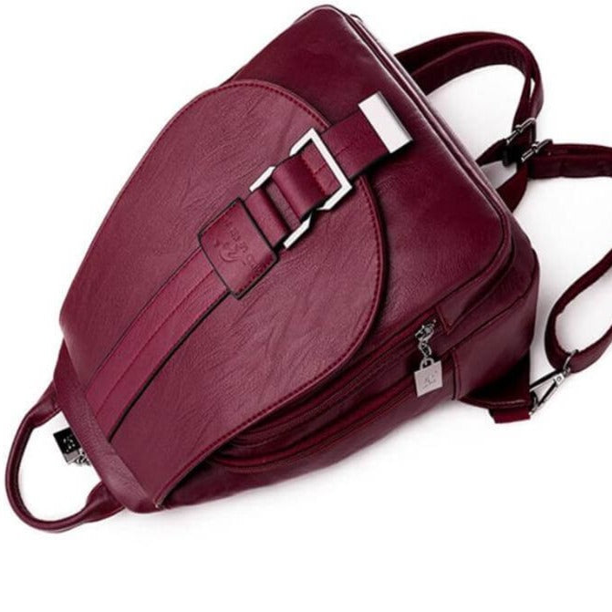 Waterproof Vegan Leather Anti-Theft Backpack for Women – Convertible Rucksack & Handbag with Hidden Zipper