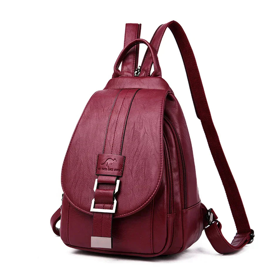 Waterproof Vegan Leather Anti-Theft Backpack for Women – Convertible Rucksack & Handbag with Hidden Zipper