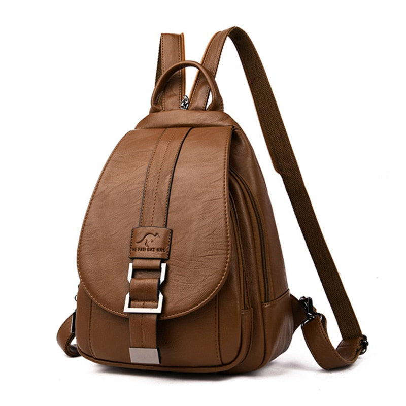 Waterproof Vegan Leather Anti-Theft Backpack for Women – Convertible Rucksack & Handbag with Hidden Zipper