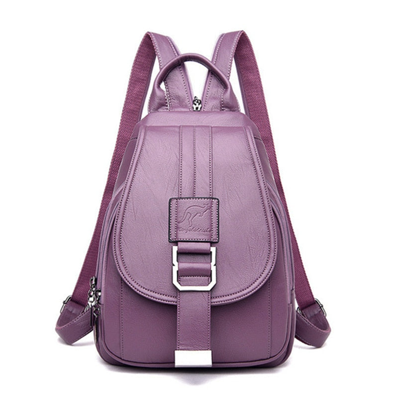 Waterproof Vegan Leather Anti-Theft Backpack for Women – Convertible Rucksack & Handbag with Hidden Zipper