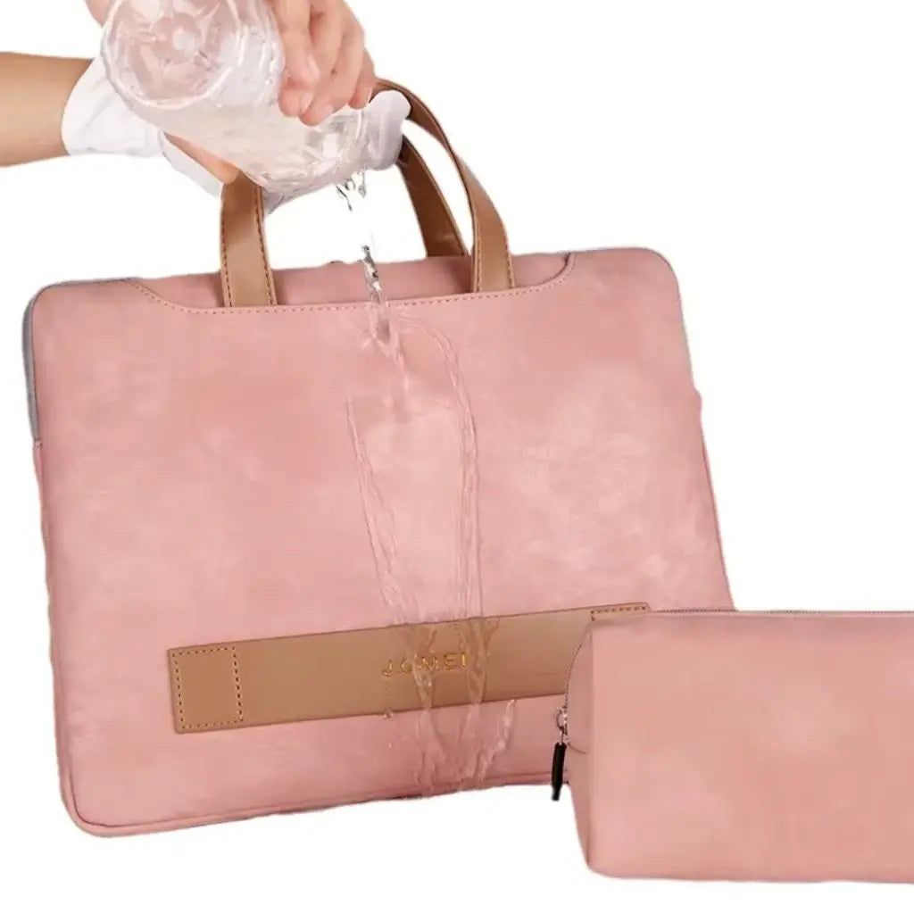 Stylish Pink 16-Inch Laptop Bag for Women – Quilted, Padded, with Accessory Pouch