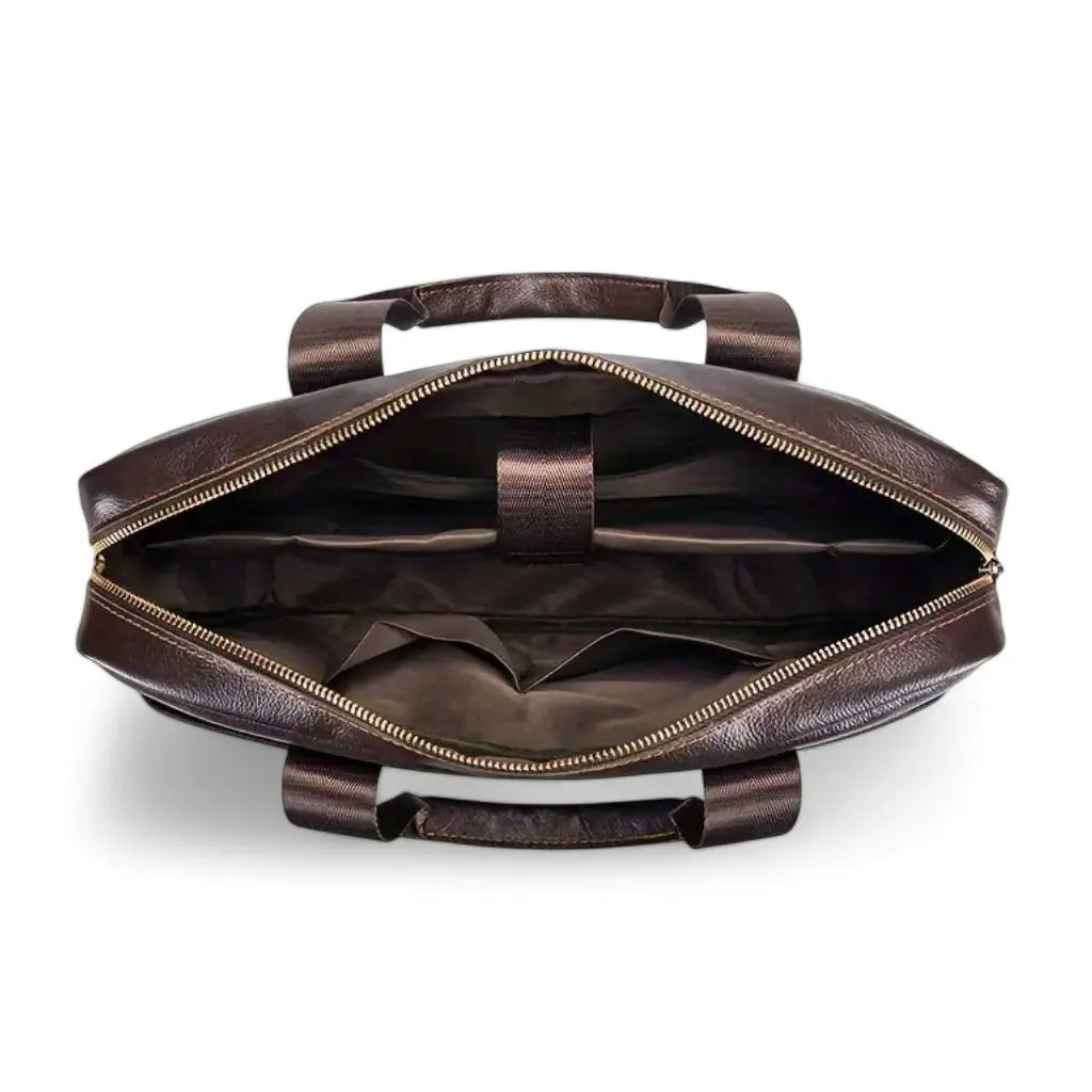 Premium Genuine Leather 15-Inch Laptop Briefcase for Men – Stylish Business Bag