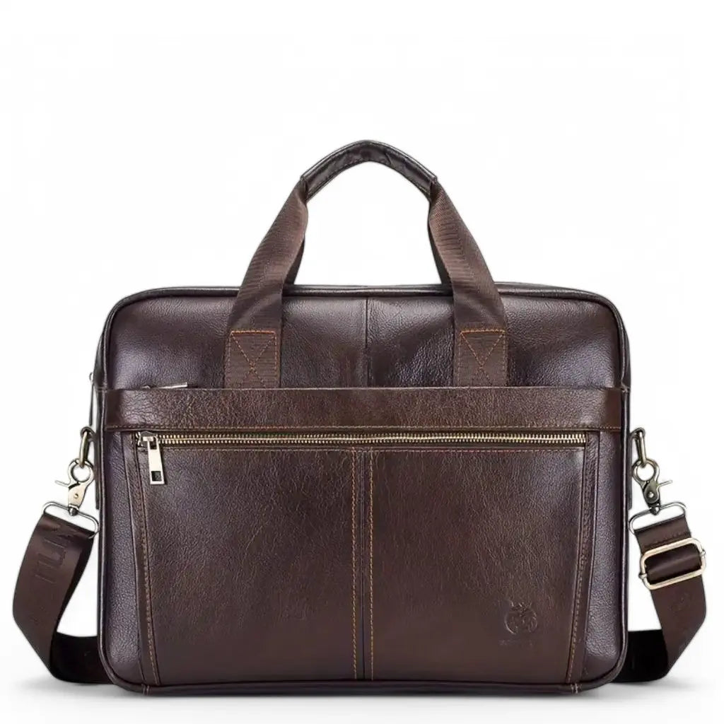 Premium Genuine Leather 15-Inch Laptop Briefcase for Men – Stylish Business Bag