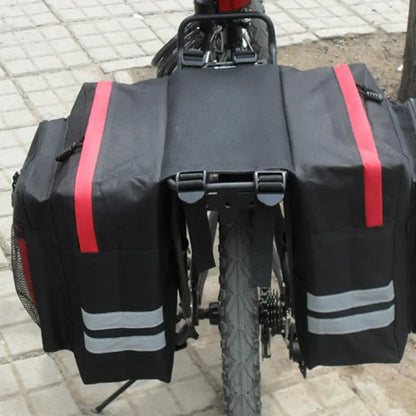 Waterproof 35L Double Bike Pannier Bag – Reflective, Durable & Easy-Mount Rear Rack Saddlebags – Black
