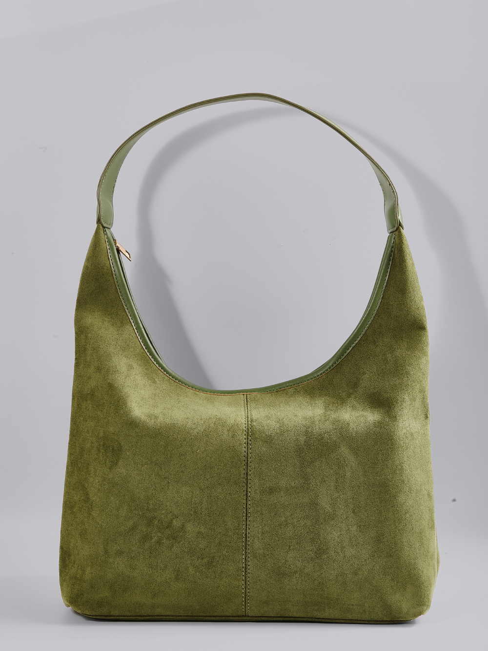 Black Suede Shoulder Bag – Minimalist & Spacious Design