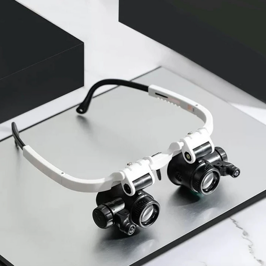 LED Headband Magnifier with Adjustable Magnification & Dual LED Lights – Ideal for Jewelry Repair, Watchmaking, Electronics, and Precision Crafts