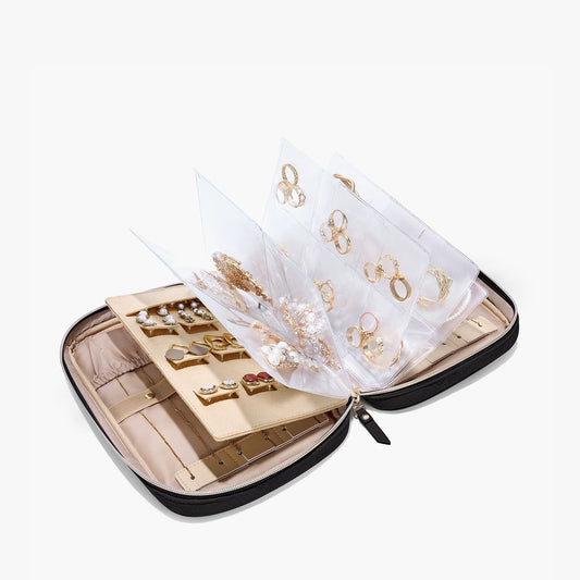 Luxury Travel Jewelry Box – Compact Organizer for Rings, Necklaces & Earrings