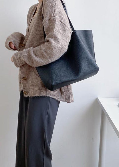 Timeless Leather Tote Bag – Work & Casual Laptop Shopper (Genuine / Vegan Leather)
