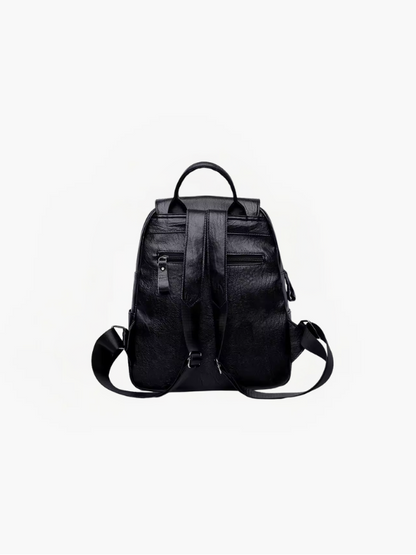 Maeve Anti-Theft PU Leather Backpack with RFID Protection – Stylish & Secure Women's Daypack