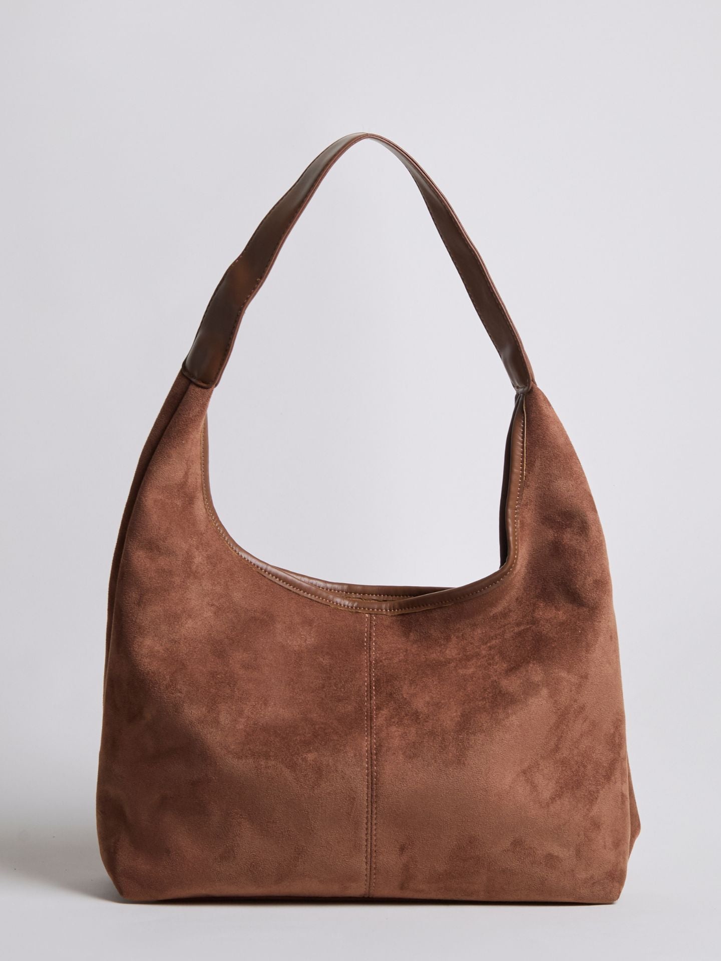 Black Suede Shoulder Bag – Minimalist & Spacious Design