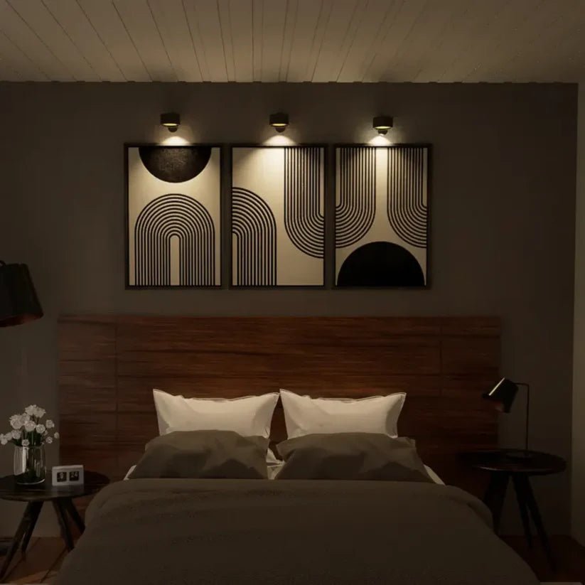 Magnetic LED Wall Lamp – USB Rechargeable, Dimmable, Touch Control, Warm Light – Modern Minimalist Design