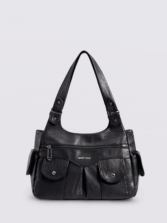 Vegan Leather Shoulder Bag with Multiple Pockets – Practical & Stylish
