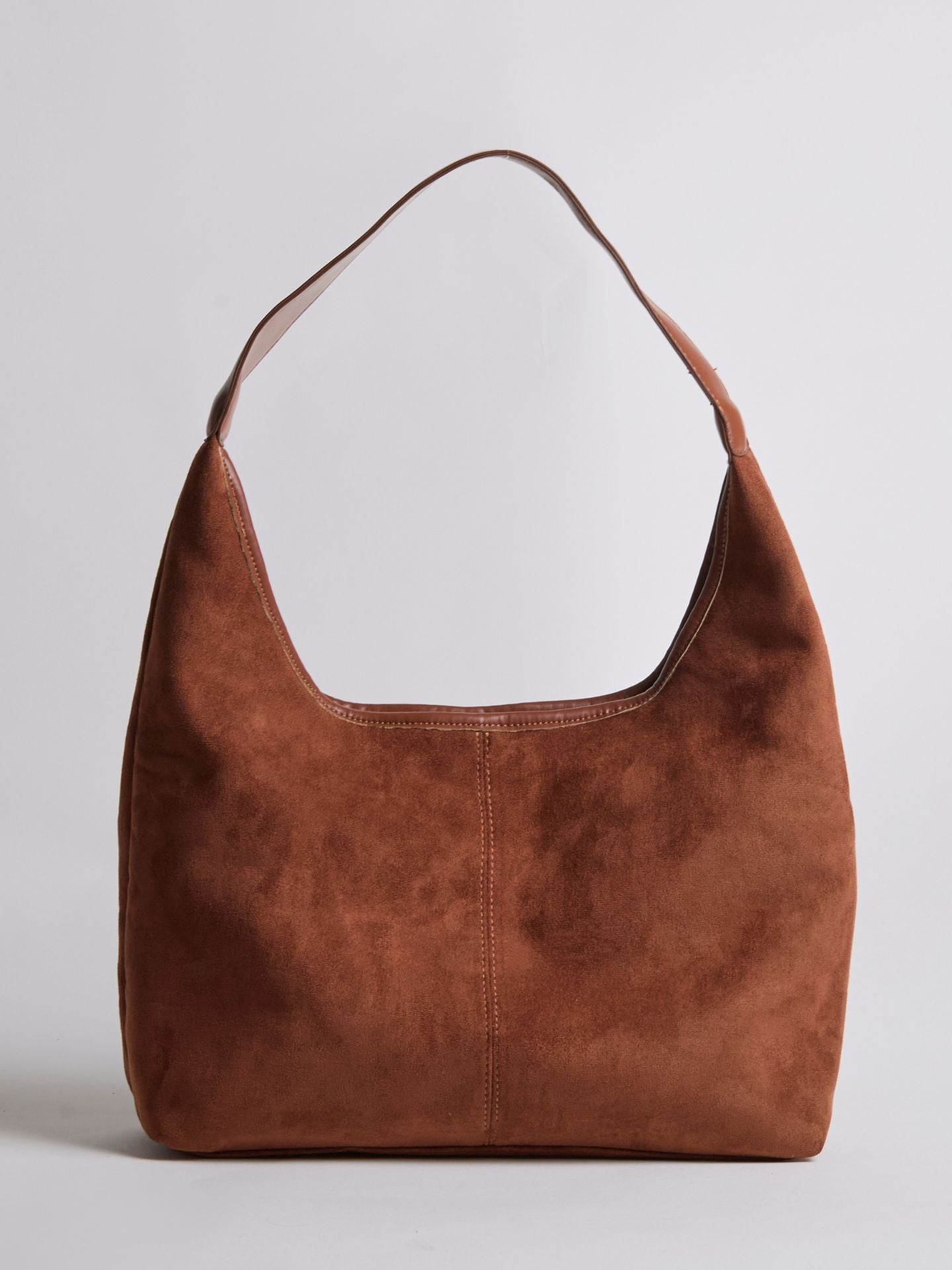 Black Suede Shoulder Bag – Minimalist & Spacious Design