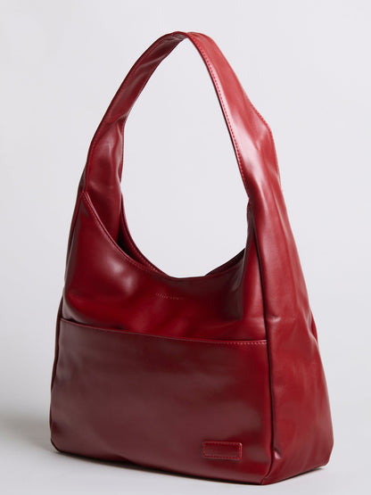 Minimalist Hobo Shoulder Bag – Vegan Leather