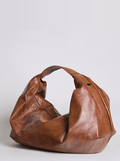 Vegan Leather Soft Hobo Shoulder Bag – Black | Sustainable & Stylish Everyday Tote