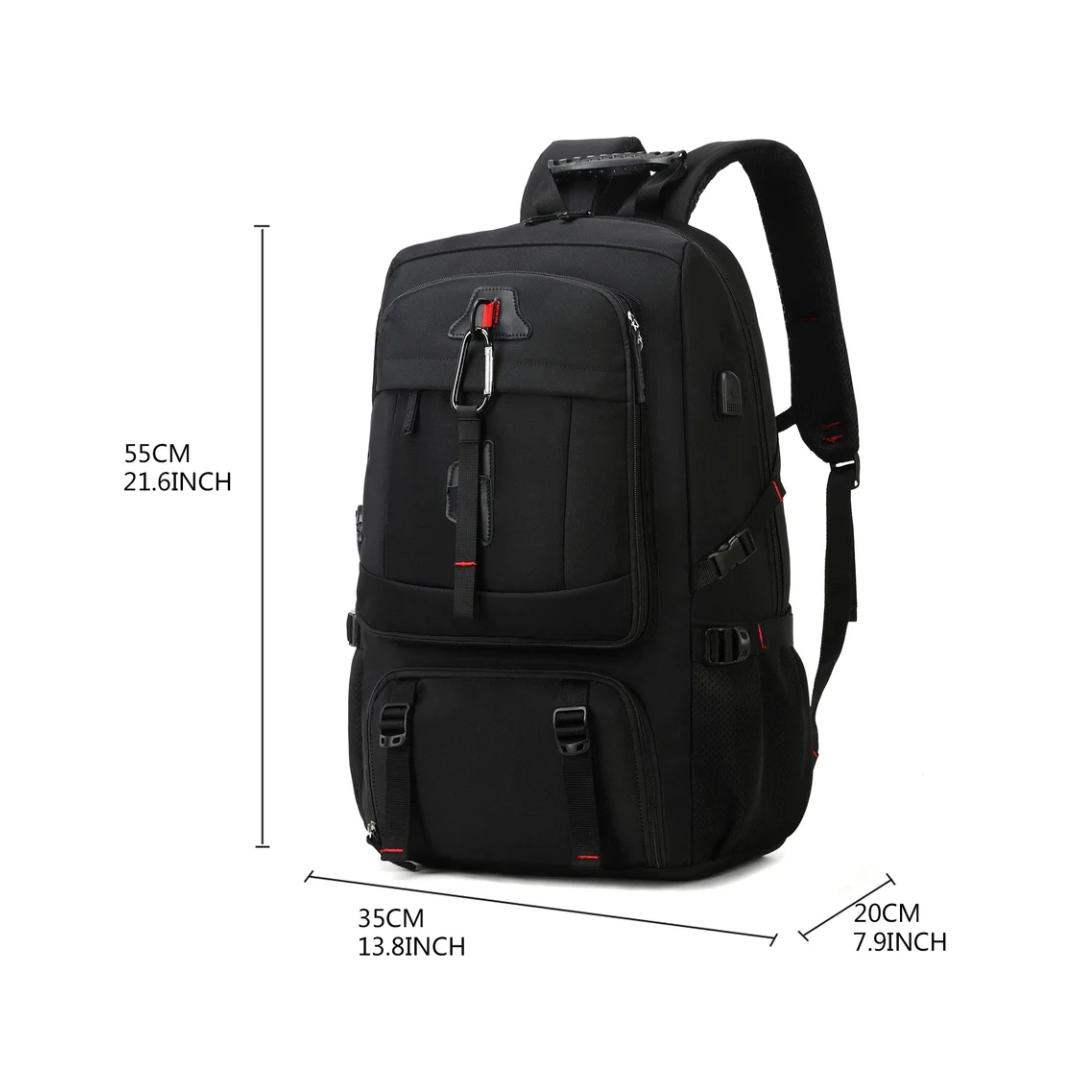 50L Waterproof Travel Backpack – Durable Hiking Rucksack with Rain Cover & Multiple Compartments
