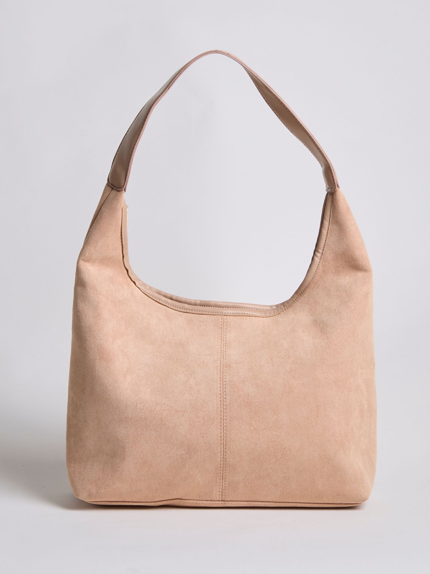Black Suede Shoulder Bag – Minimalist & Spacious Design