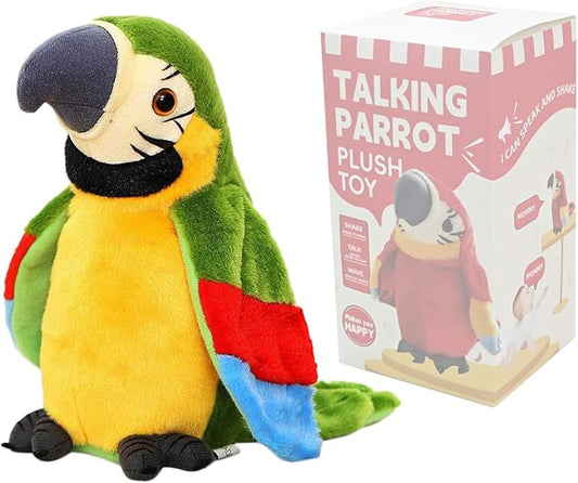 Interactive Talking Parrot Plush Toy – Repeats Your Words & Moves – Soft Cuddly Bird