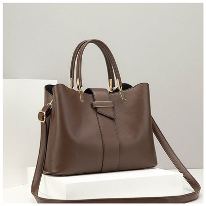 Elegant Handbag – Vegan Leather with Gold Details