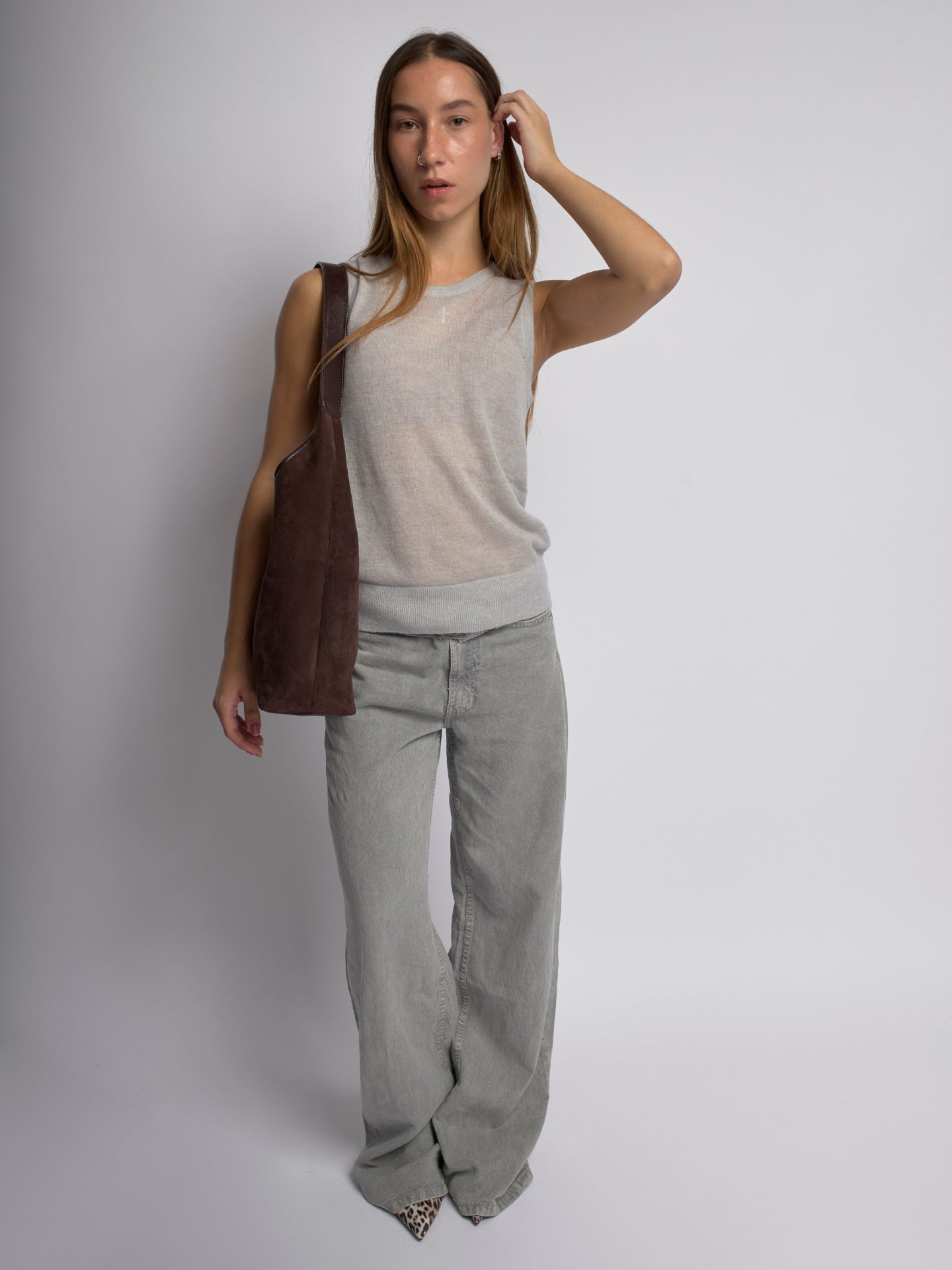 Black Suede Shoulder Bag – Minimalist & Spacious Design