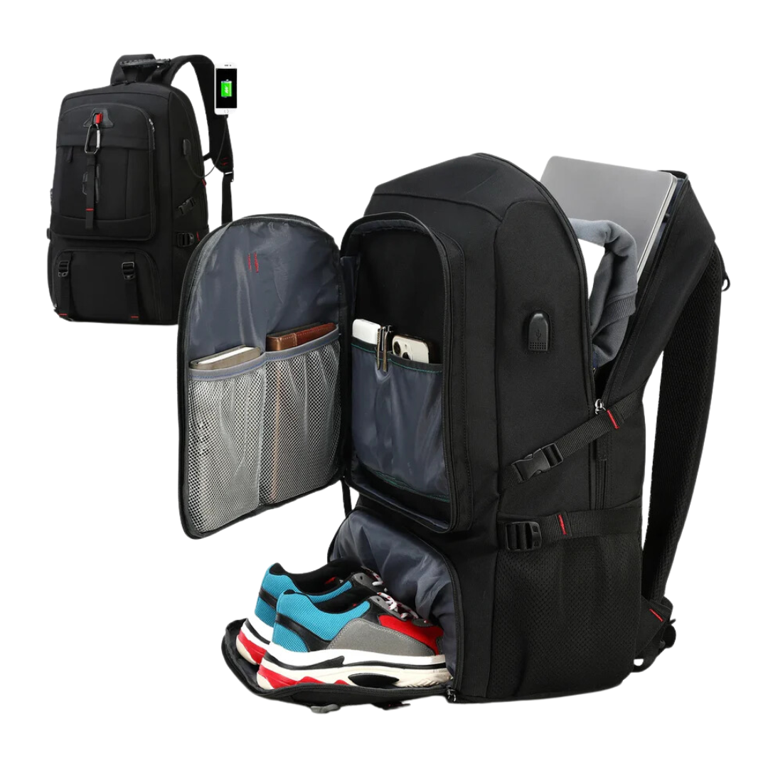 50L Waterproof Travel Backpack – Durable Hiking Rucksack with Rain Cover & Multiple Compartments