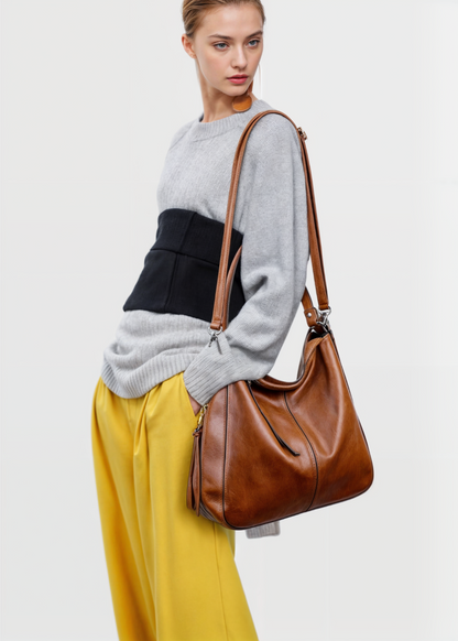 Ersilia Luxe Women's Leather Tote – Spacious, Stylish & Durable Handbag for Work & Everyday Use