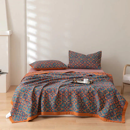 Bohemian Fleece Throw Blanket – Cozy Plaid with Colorful Pattern for Sofa & Bed