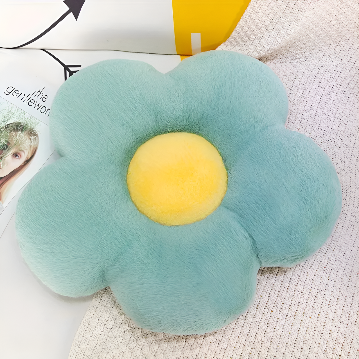 Plush Flower Cushion – Soft Floral Throw Pillow in Vibrant Colors for Home & Kids Room Décor