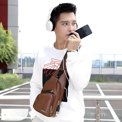 Anti-Theft Crossbody Bag for Men with USB Charging Port – Stylish & Secure Urban Sling