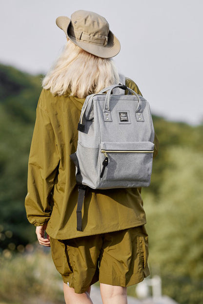 Holly Daze Waterproof Canvas Backpack – Eco-Friendly, Minimalist Japanese Design, Padded Laptop Compartment